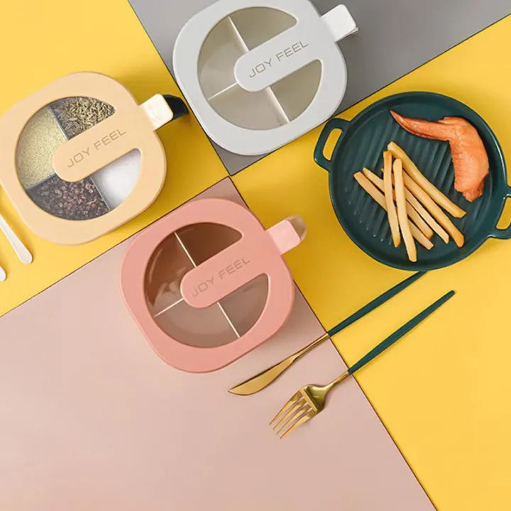 4-Grid Kitchen Seasoning Box