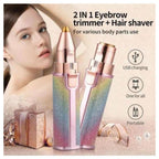 FlawlessGlow™ 2-in-1 LED Facial Hair Remover & Precision Eyebrow Trimmer
