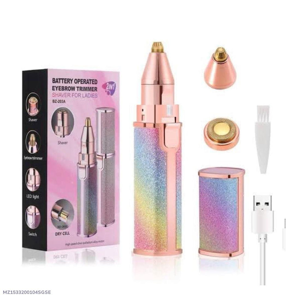 FlawlessGlow™ 2-in-1 LED Facial Hair Remover & Precision Eyebrow Trimmer