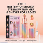 FlawlessGlow™ 2-in-1 LED Facial Hair Remover & Precision Eyebrow Trimmer