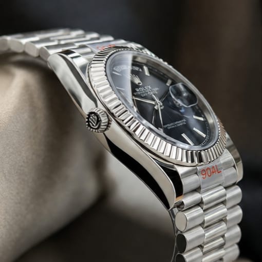 Rolex Oyster Perpetual Day-Date 35mm Automatic Black Dial – Silver