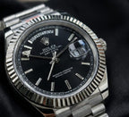 Rolex Oyster Perpetual Day-Date 35mm Automatic Black Dial – Silver