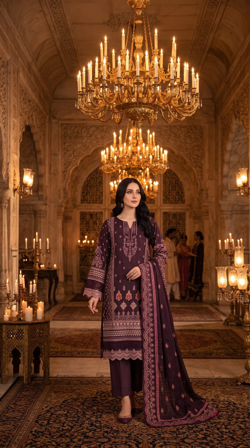 Kayseria Exclusive 3 Piece Lawn Suit – Printed Embroidery Shirt