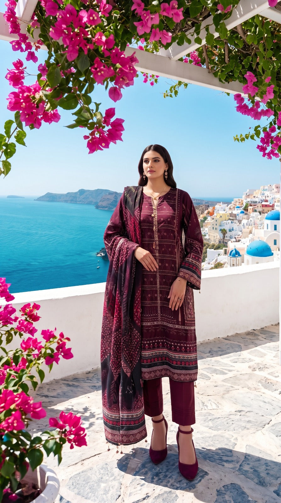 3 Piece Unstitched Printed Lawn Suit – Premium Summer Collection