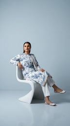 Limelight Women's 3 Piece Unstitched Lawn Suit – White Floral Print