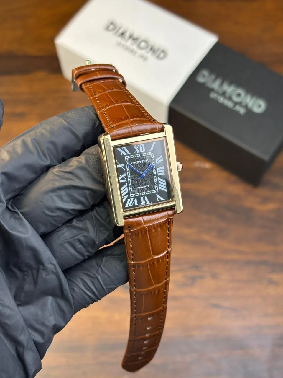 Cartier Tank – Brown with Black Dial